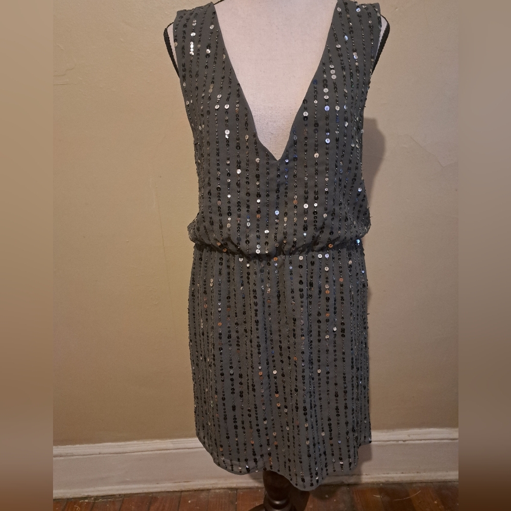 Walter Baker gray sequin dress. NWT
